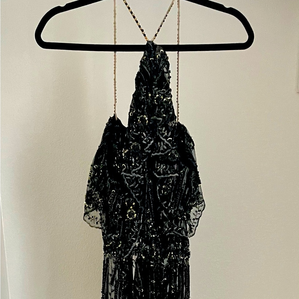 Full length dress beaded black